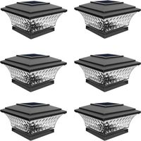 Lot de 6 lampes solaires étanches avec deux options d'éclairage pour jardin, terrasse, patio et cour (noir)