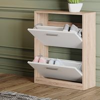 Mobile porta scarpe Gizmo, Sonoma/Bianco, 59 x 72.5 cm 2 scomparti, Vicco