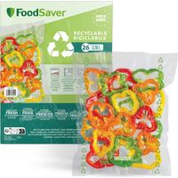 FoodSaver FSBE3202X-01-26 Sacchetti Termosigillabili 100% Riciclabili per Macchina Sottovuoto Alimenti, Lavabili, Resistenti alle Forature/Strappi, senza BPA, 28.4x36 cm, 3.87 lt