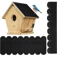Mini Bardeaux de Toit Auto-Adhésifs, 32 Pièces Bardeau Bitume Toiture, Imperméables Feutre de Toiture Autocollant, Feutre Bitumé pour Nichoirs, pour Nichoir, Clapier, Cabane d'arbre