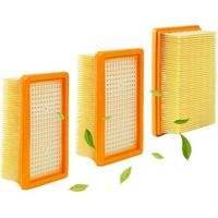 3-teiliges Staubsauger-Filterset für Kärcher, Ersatzfilter für Kärcher WD4/WD5/WD6/MV4/MV5/MV6, Flachfaltenfilter, Staub-/Geruchsfilter
