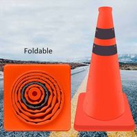 Cône Colonne Pliante Télescopique Parking Colonne Seau À Glace Cône De Signalisation Pliable Panneaux De Signalisation, Cônes De Signalisation D'urgence Cônes Réfléchissants Multifonctionnels, Orange