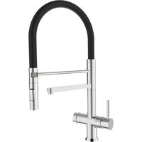 Rubinetto da cucina con Doccetta in gomma Shurity 360 3 vie 3/8” Cromo/Nero