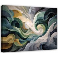 Leinwandbild Moderne Aquarell Abstraktion, zeitgenössische Wanddeko für Schlafzimmer und Wohnzimmer, hochauflösender Druck, 60 x 40 cm