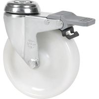 rueda giratora agujero m12 freno 20bhafd125-utr poliamix blanco eje rodillos