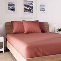 Drap housse en coton 150x190 cm brique, par brique brique
