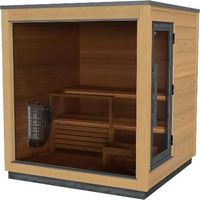 Sauna all'aperto M aspetto moderno, legno naturale, 4-6 persone