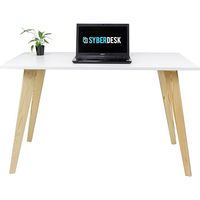 Bureau droit scandinave en pin massif – Dimensions 120 × 65 × 75 cm – Plateau stratifié résistant aux rayures – Pour bureau, salon, chambre – Syberdesk