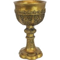 Design Toscano Calice d'oro di Re Artù Decorazione Medievale Scultura Calice Gotico, poliresina, finitura color oro, 22,75 cm