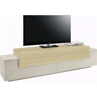 Mobile TV 200 cm 3 Ante a Ribalta Beige Rovere da Appoggio per Salotto