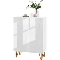 Scarpiera pour 15-20 paires de chaussures, étagères réglables, fermeture amortie, 72x31,5x95 cm, blanc