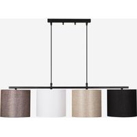 Lámpara colgante 4 luces en metal y tela Valiz