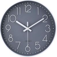 Horloge Horloge murale ronde silencieuse à piles 30 cm Gris - Gris