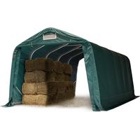 Robuster Weideunterstand 3,3x6 m wetterfeste PVC Plane 800N Unterstand Lagerzelt, für Beton, grün