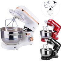 Arebos – Robot pâtissier 1500W – Bol inox 6L – 6 vitesses – Agitation planétaire pour résultats parfaits – Accessoires inclus