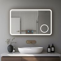 Miroir de salle de bain 120x70cm avec horloge digitale et éclairage LED à couleur réglable (2700K/4600K/6500K)