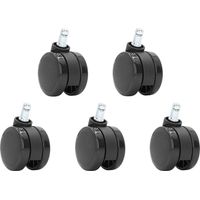 Ortviai Roulettes de Chaise de Bureau Silencieuses en PP – 5 Pièces, Diamètre 63 mm, Universelles pour Tiges de 11 mm