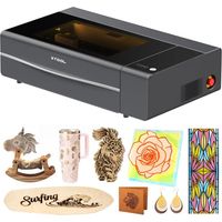 xTool P2S 55W CO2 Graveur Laser, Graveur Découpe Laser Intelligent, Double Caméra Intelligente 16MP, Gravure 3D sur Surfaces Courbes, Idéal pour Bois, Métal, Acrylique, Verre, Tissu et Cuir