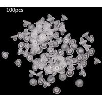 100 coussinets transparents en silicone pour boucles d'oreilles à clip
