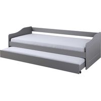 Leonie23 Bett 90x200cm mit 1 ausziehbares Bett grau.