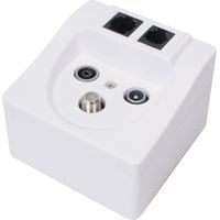 Transmedia FD11SETL - Adapter de powerline communication (koaxial, RJ-45, RJ-11 Anschluss), white