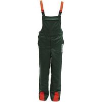 Brumar 8033655186463 Pettorina Cotone Heavy Antitaglio Classe I 260 gr-mq con Tasche e Bretelle Regolabili colore Verde con inserti arancioni