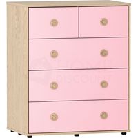 Neptune Kommode mit 5 Schubladen, Schlafzimmer-Aufbewahrungsmöbel, Rosa-Eiche