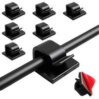 100Pcs Cable Clips Self Adhesive, USB HDMI Cable Wire Management Holder Outdoor Light Wire Clips Tidy Hooks Cord Organiser for Desk Wall Workshop Home Office Light Fairy Light