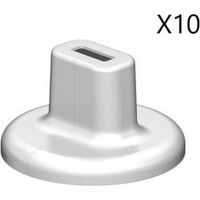 Lot de 10 Couvercles Couvre-Pieds WEMEFA Pour Support de Radiateur Super-Standfix-Plus SSPK-N Blanc 115x65mm - 10-824-10 - NEUF