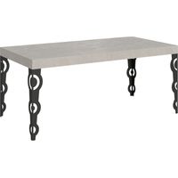 Table Extensible Karamay Premium Cashmere 180/284X90 Cm Avec Pieds Anthracite