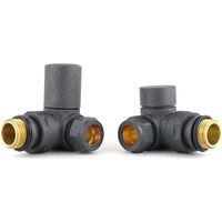 Heatwave Round Anthracite Corner Radiator Valves Pair