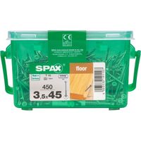 SPAX für Massivholz-Fußböden, 3,5 x 45 mm, 450 Stück, Teilgewinde, Senkkopf, T-STAR plus T10, CUT-Spitze, WIROX - 4351010350459
