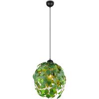 Lampada sospensione LEAVY verde foglie Ø38 E27 catena