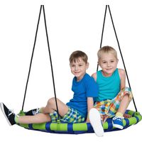 Altalena per Bambini da 3-8 Anni da Giardino Ø100cm e Corde Regolabili, Blu