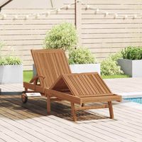 vidaXL Sun lounger Solid Teak Wood Brown