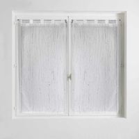 Paire de voilage à passants - 45 x 120 cm - Filiane - Blanc - Livraison gratuite