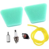 Lot de 2 filtres à air pour Partner 350 351 370 371 390 420 Poulan 2050 2115 2150 avec bougie d'allumage Primer Pompe Filtre à essence