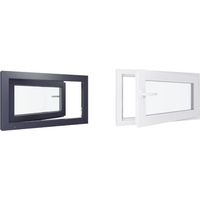 Finestra in PVC - Triplo vetro - Bicolore - Bianco e grigio - 900 mmx500 mm cm