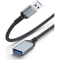 Cable alargador extensor USB 3.0 nylon 2 M Gris