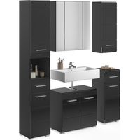 Ensemble de meubles de salle de bain : Meuble sous vasque + Colonne de salle de bain + 2 demi colonne + meuble de rangement avec