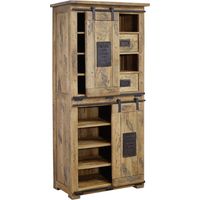RAILWAY 117 Credenza in legno di mango - laccato / natur 80x45x175