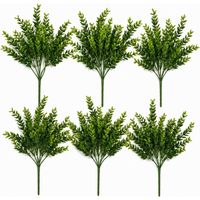 Pack of 6 x 32cm Artificial Boxwood Style Foliage Spray Stem Faux Green Leaf Bush