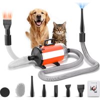 Dewinner – Sèche-cheveux pulseur pour chien 3200W – Aspirateur intégré avec 5 buses – Vitesse et température réglables – Silencieux 60 dB – 2-en-1