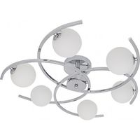 Plafonnier 6 lumières modèle Conil couleur chrome FABRILAMP