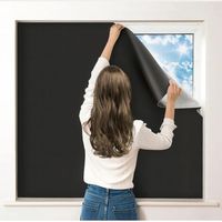 Rideaux occultants autocollants, film occultant portable pour chambre à coucher, peut être coupé à n'importe quelle taille, rideaux occultants temporaires pour chambre de bébé voyage 300 x 145 cm