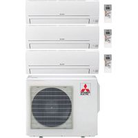 Mitsubishi Electric – Climatiseur réversible Inverter 9000 + 9000 + 12000 BTU – Gaz R32 – Classe A++/A+ – Unité externe MXZ-3HA50VF – Silencieux et efficace