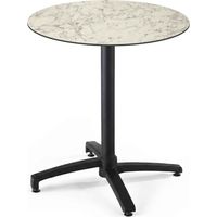 Table bistrot de jardin ronde inclinable 70 cm 4 places marbre