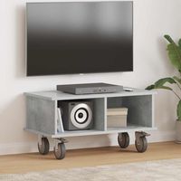 vidaXL Meuble TV Gris béton 68,5 x 35 x 35 cm Bois d'ingénierie