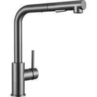 Küchenarmatur Ausziehbarer Wasserhahn – 2 Strahlarten, 360° drehbar Hochdruck Mischbatterie Küche, Dunkelgrau