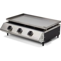 Plancha à gaz Cadix 3 feux – Surface de cuisson inox 62 x 37,5 cm – 3 brûleurs 9,45 kW – Tiroir récupérateur de graisses – Jusqu'à 8 convives – Cookingbox